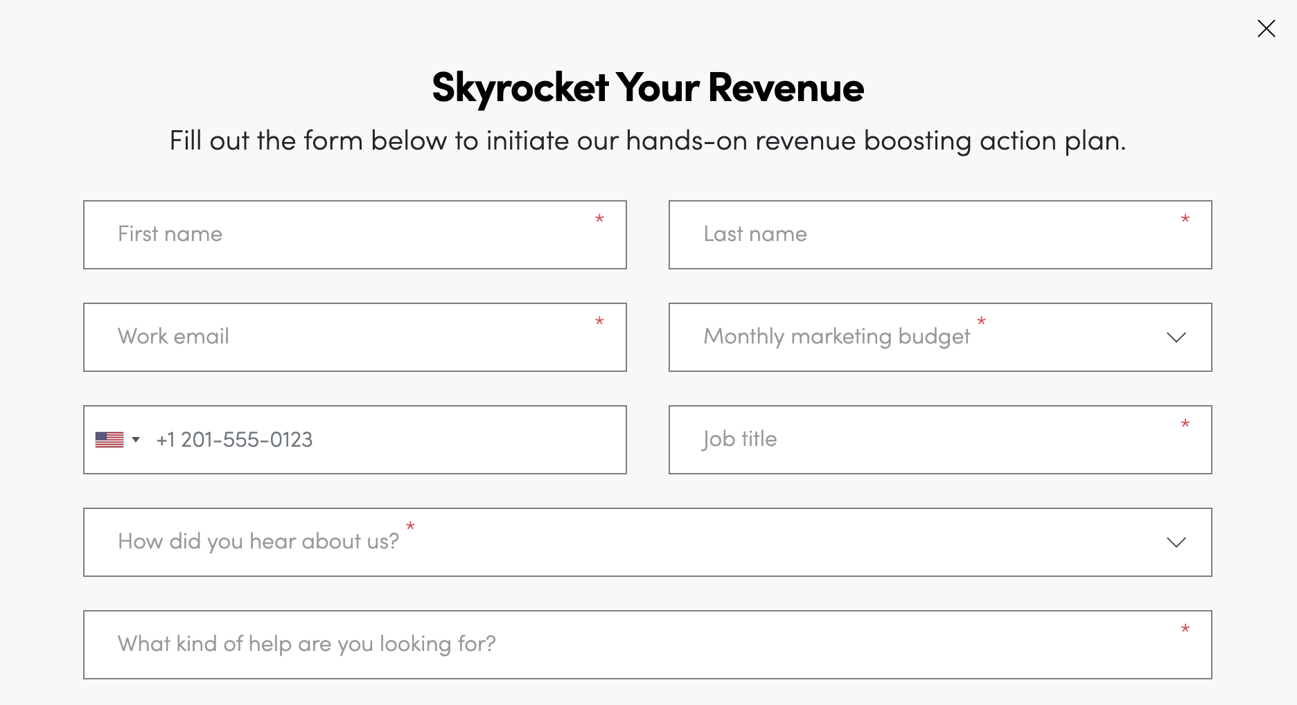 use a simple form on landing pages for better conversions